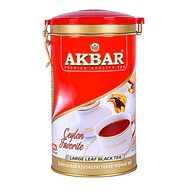 Akbar Premium Ceylon Tea Red & White Whole Leave Tea Gift Tin 150g Loose Leaves