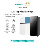 Hisense 500L 2 Door 4 Star Inverter Refrigerator / Fridge -(Black)RT549N4ABU2/(White)RT549N4AWU2/(Bl