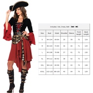 {gykhhguk} Pirates Costume For Women Pirates Of The Caribbean Cosplay Dress Retro Gothic Pirates Cap