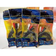 2 in 1 3 in 1 aux to RCA Audio Cable 3.5mm Jack to RCA Black 1.5 meters