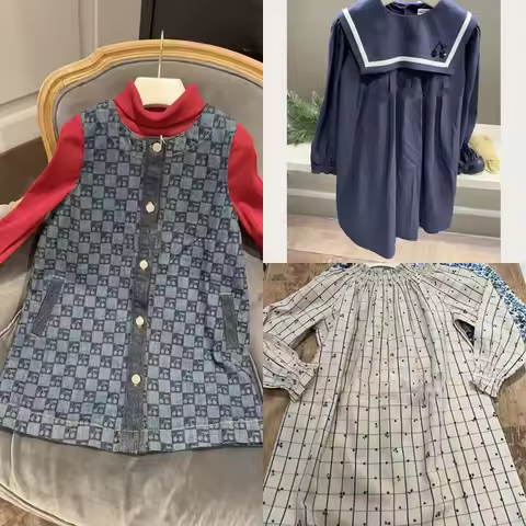 Pre-sale(ship September) 2026 New Bp Autumn Kids Dresses for Girls Baby Kids Cotton Clothes Size 4y-