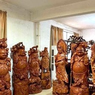 【現貨可開發票】大型根雕木雕彌勒佛像客廳招財實木刻關公觀音神像紅木工藝品擺件
