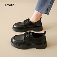 Vintage Plain Retro British Style Lace Up Loafers Black Leather Shoes Jk Boat Shoes for Women LFA763