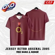 ARSENAL RETRO JERSEY 2005 FREE NICKNAME & NUMBER