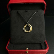 CARTIER Trinity系列三環黑色可調節尼龍繩項鍊