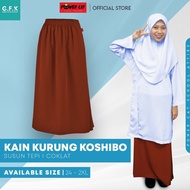 KAIN KURUNG KOSHIBO COKLAT SUSUN TEPI (Size: 26 - 38, S - XL )