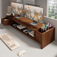 [48H Shipping] Computer stand for office desk, wooden office supplies rack, multifunctional desktop 