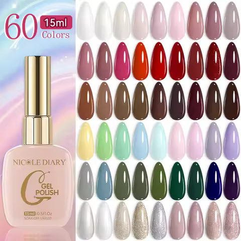 NICOLE DIARY 15ml Nude Red Halloween Gel Nail Polish Semi Permanent UV Gel Polish Kits All For Manic