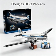 Douglas DC‑3 Pan Am Passenger Aircraft Building Blocks Toy, Freely Assembled Educational DIY Puzzle,