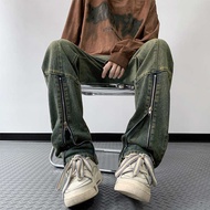 baju seluar viral seluar kargo lelaki cargo pants men Hiphop Amerika retro zip seluar jeans lelaki m