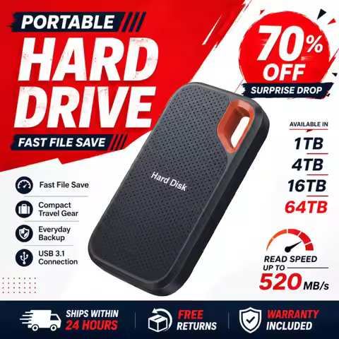 Portable SSD High Speed External Solid State Drive 1TB External Hard Drive 128TB External Hard Disk 