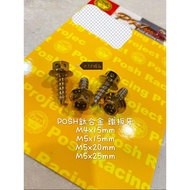 POSH Titanium Alloy Screw M4 M5 Iron Die Tooth Inner Outer Hexagon M4X15 M5X15 M5X20 M5X25