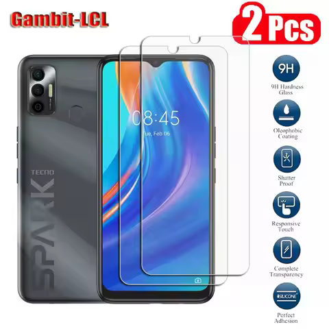 2PCS Protective Tempered Glass For Tecno Spark 7 6.52" Spark7 KF6 KF6j KF6i KF6k PR651h PR651 Screen