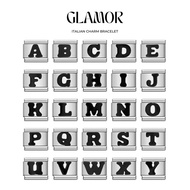 Charm A-Z Black Italian Charm Bracelet Stainless Steel