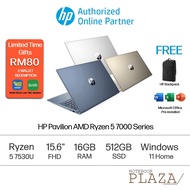 HP Pavilion AMD Laptop ( AMD Ryzen 5 7530U/ 16GB/ 512GB/ Windows 11/Office/Silver ) 15-Eh3019AU/15-Eh3020AU/15-Eh3021AU