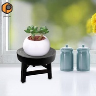 [prettyia] Round, Decorative Wooden Plant Stand, Flower Pot Stand, Bonsai Stand, Plant Stand