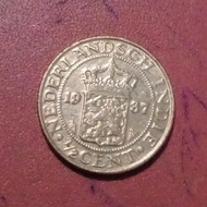 Koin kuno 1/2 cent Nederlandsch Indie 1937 0,5 cent lama TP10bj