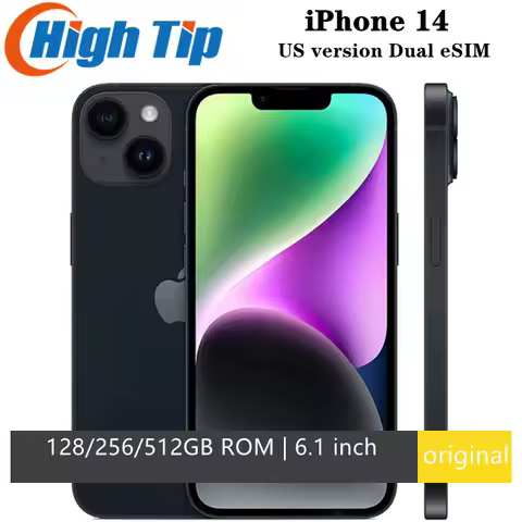 Apple iPhone 14 US version Dual eSIM 128/256/512GB ROM 6GB RAM 6.1" Genuine Super Retina OLED Face I