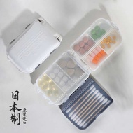 pill box Japan Imported Small Pill Box Portable Mini Cotton Swab Pill Pill Storage Box Medicine One Week Packed with Pill Box