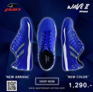 (PANลิขสิทธิ์💯)รองเท้าฟุตซอล PAN WAVE II หนังวัว ***สีใหม่*** สีน้ำเงิน ไซส์ 39-45