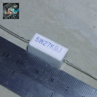 5w27kj 5W 27K ohm R Resistor Chalk 5watt 27Kilo J 27KR 27KJ 5 w watt 27KOhm 27 Kilo - 10 pcs