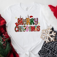 2025 Merry Christmas Shirt Cute Christmas Family Shirt, Women's Christmas Tree Holiday Shirt, Santa 