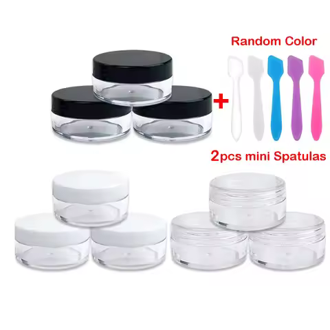 100pcs 2g 3g 5g 10g 15g 20g Empty Travel Cream Jar Pots Clear Sample Refillable Bottles Eyeshadow Cr