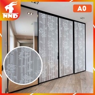 Translucent glass Decal in the shape of a white bamboo tree - Size 90cm | A0