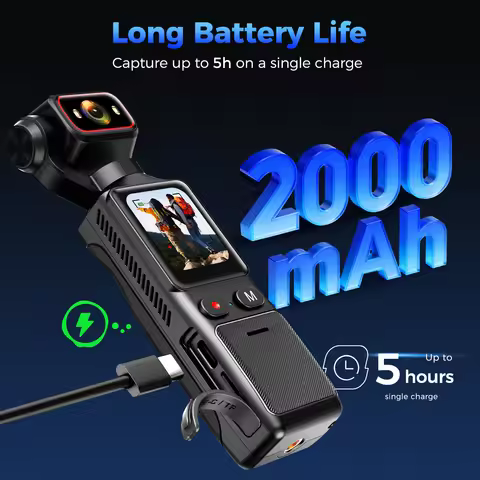 Camera Pocket 4K NCZOBOE 4K Handheld action camera 1.69“ touchscreen,4K Pocket camera Video recordin