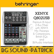 Behringer XENYX Q802USB Premium 8-Input 2-Bus Mixer with XENYX Mic Preamps & Com British EQs & USB/A