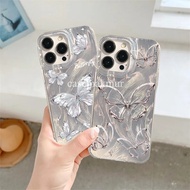 iphone 15 14 13 12 11 Pro Max X Xs Xr 7 8 Plus 7+ - Hologram Softcase - Butterfly Motif - Casing
