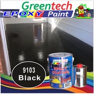 KE9103 BLACK ( 5L ) Epoxy paint ( GREENTECH PAINT ) Cat Lantai ( 4L EPOXY Paint + 1L Hardener ) KTH 