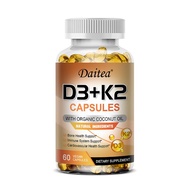 อาหารเสริม Daitea D3 + K2 325 mcg ต่อการให้บริการ ประกอบด้วยวิตามิน D3 + K2 เพื่อสนับสนุนกระดูก ระบบ