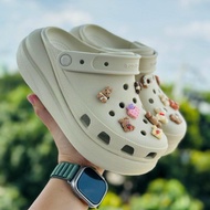 Dép Sục Cross Dép Classic Cao Cấp Sandal Crush Clog Nữ Đế Cao 7cm Tặng Kèm 14 Charm Jibitsz Dễ Thươn