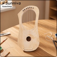 Gazechimp Unfinished Wooden Lyre Harp Kit Craft DIY Lyre Harp Kit Handmade Stringed Instrument Light