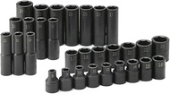 SK Tools USA 1/2" Drive, 30 Piece, 6 Point, Standard and Deep, Metric Impact Socket Set, 8MM to 24MM