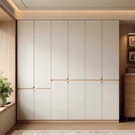 Solid Wood Wardrobe 3 Door Wardrobe Solid Board with 6 Shelves