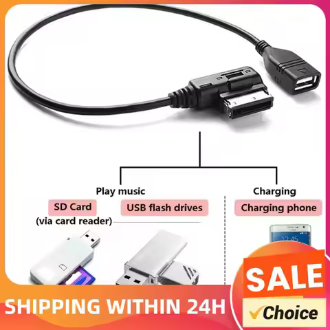 USB AUX Cable Music MDI MMI AMI To USB Female Interface Audio AUX Adapter Data Wire for VW for Audi 