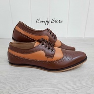 Genuine Cow Leather Women's Oxford Shoes - Combination Color Oxford Shoes