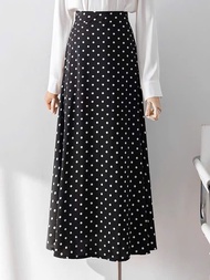Chân váy dáng dài bigsize họa tiết chấm bi HN0825-34