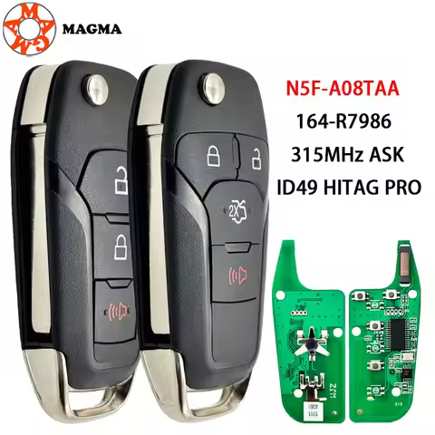 MAGMA 3/4Buttons FCC ID: N5F-A08TAA 315MHz ID49 Chip Flip Remote Key Keyless Entry Fob Hitag Pro for