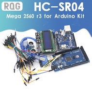 Free Shipping Mega 2560 r3 for arduino kit + HC-SR04 +breadboard cable + relay module+ W5100 UNO shi
