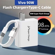 Original 90W USB Fast Charger Adapter+Type-C Cable FlashCharge For V70 FE V60 V50 V40 Lite Y29 Y28 Y