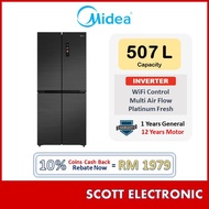 (Delivery by Seller Kedah & Penang) Midea 507L 4-Door Refrigerator Inverter Compressor Fridge MDRF55