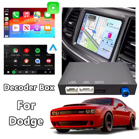 Wireless CarPlay Android Auto Decoder Retrofit Kit for Dodge Challenger Journey Charger Durango with