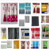 D88 Floral Window Curtains Size 55x150cm Smooth Material Langsir Tingkap Murah Langsir