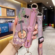 Casing Samsung Galaxy S8 S8 Plus Case Luxury Electroplating Antique Fashion Wristband Phone Case With Lanyard