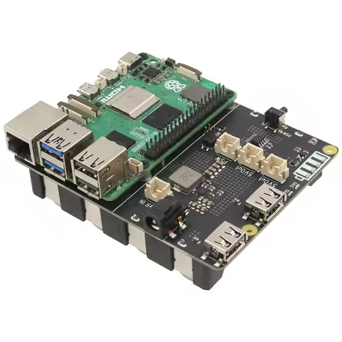 Geekbord X1206 Raspberry Pi 5 UPS with Intelligent Power Management, 4-Cell 21700 Battery Holder