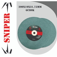 SNIPER 8 X 3/4 X 1 1/4 Silicon Carbide Grinding Wheels GC80 / GC100 / GC120 200 X 19 X 31.75 MM