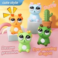 Multicolored Eye Popping Dragon Squishy Squeeze Toy Fidget Toy Creative Decompression Toy
